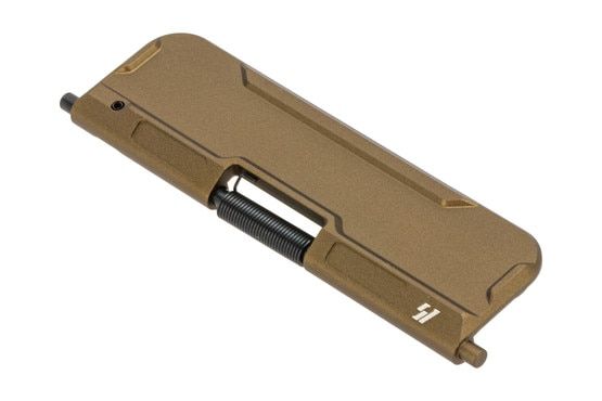 Strike Industries billet ultimate AR-15 dust cover is aluminum with FDE anodized finish.